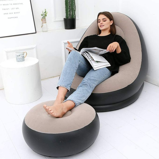 Canapé gonflable avec repose-pieds