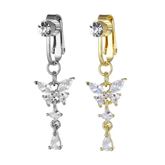 2 Piercing Nombril Papillon