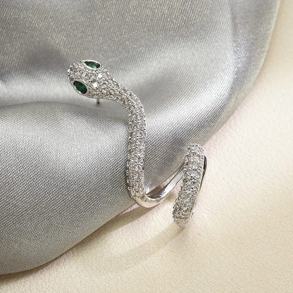 Boucles d'oreilles Serpent en Argent Brillant