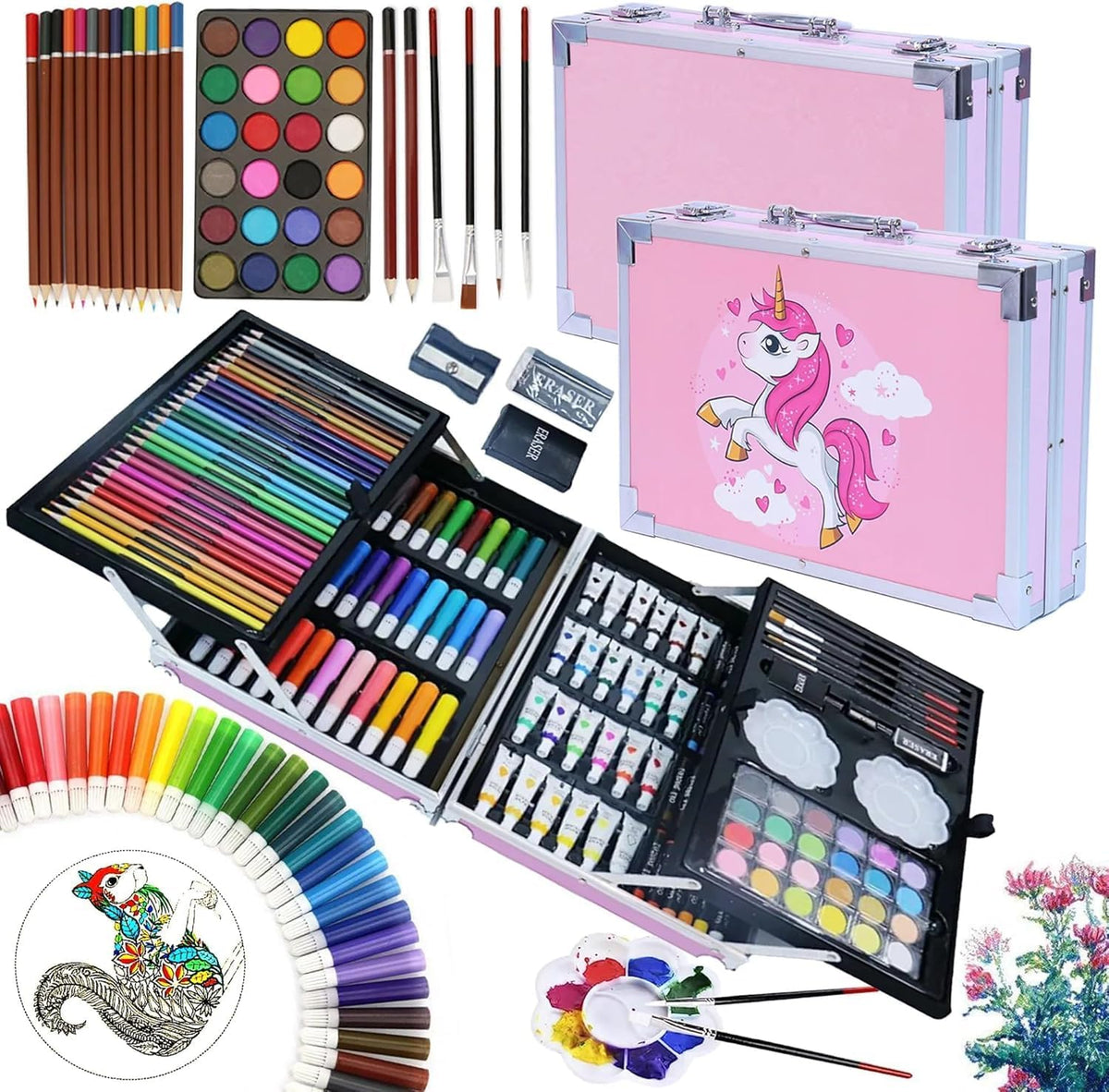 Kit de dessin pour enfants 145 pieces