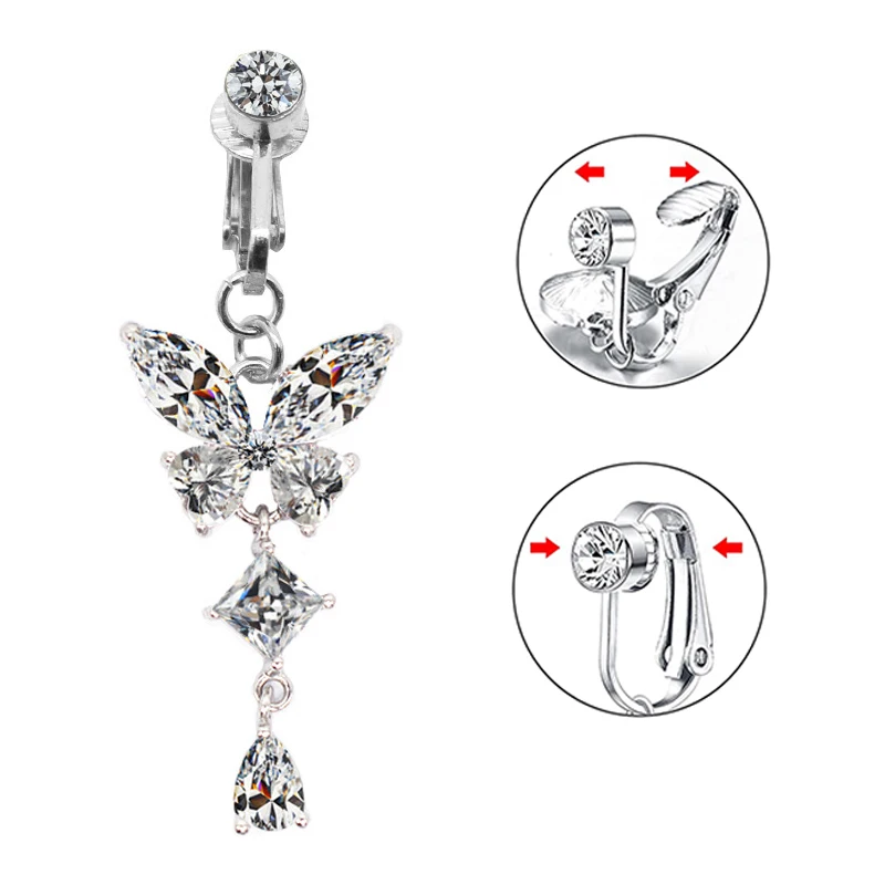 2 Piercing Nombril Papillon