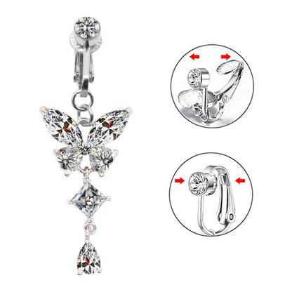 2 Piercing Nombril Papillon